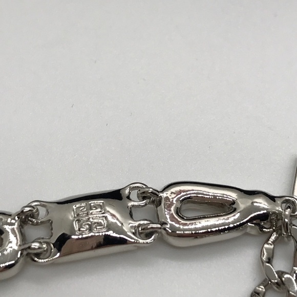 Givenchy Silver-tone Bracelet faceted Bezel Set Crystals Sparkling Bracelet - Picture 4 of 9